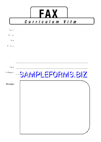 Fax Cover Sheet for CV 3